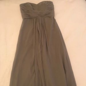 David’s Bridal Gray strapless dress size 10